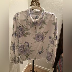 Secret Treasures- Floral Print Sleepwear Henley Top- Women Size XL (16-18)